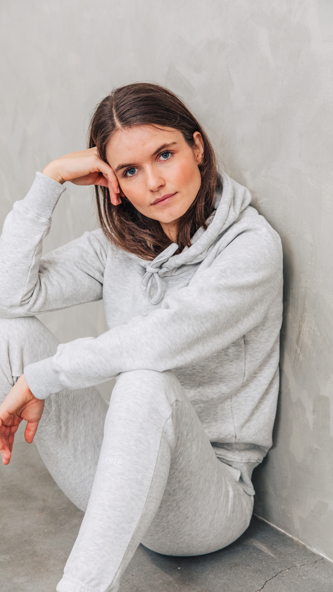 Grey melange hoodie