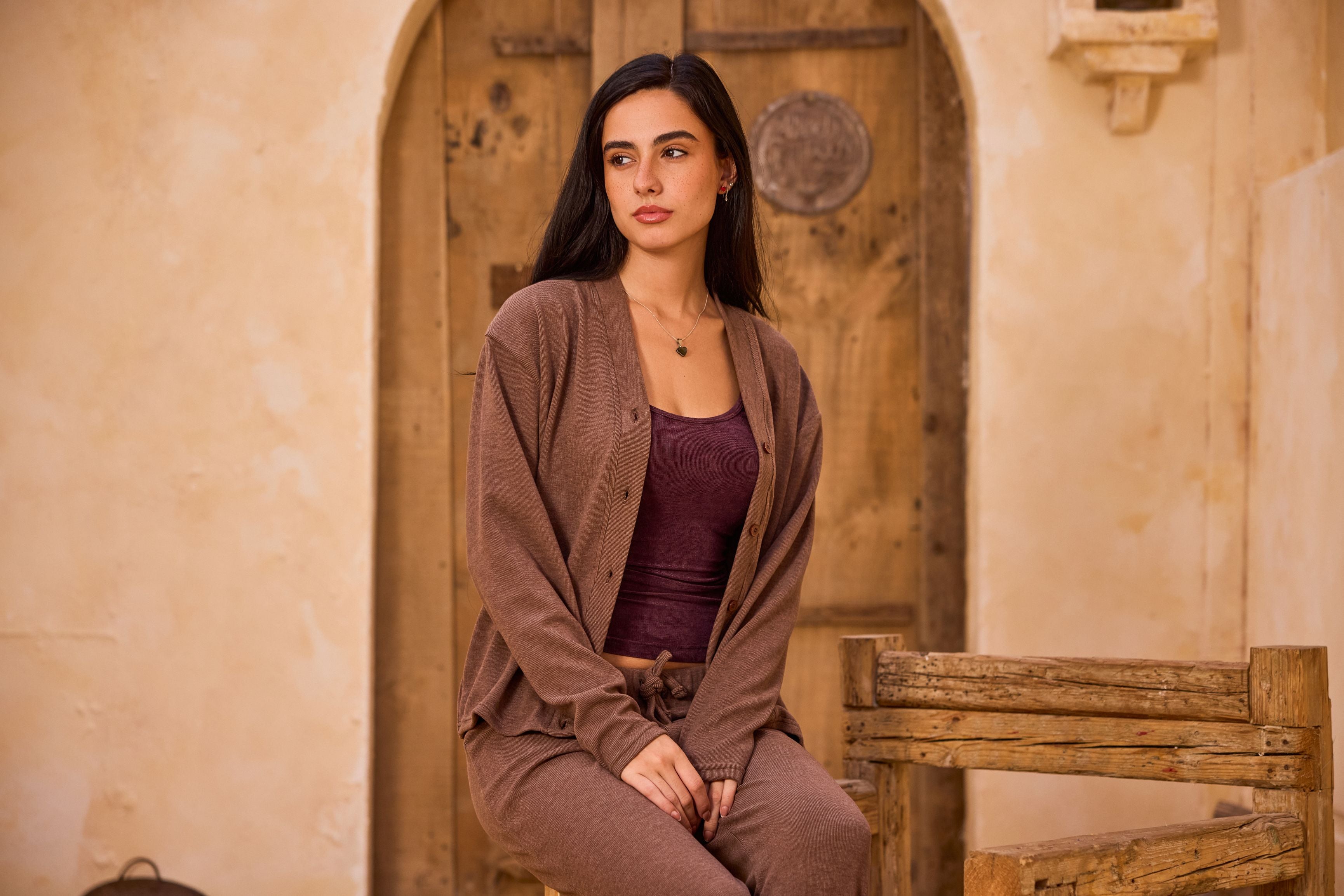 Brown knitted Cardigan