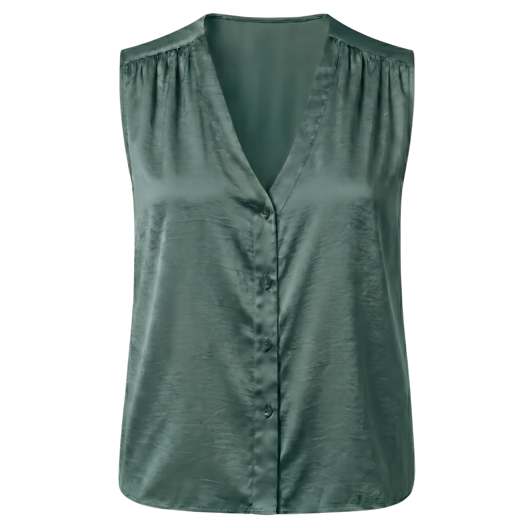 بلوزة ساتان أخضر