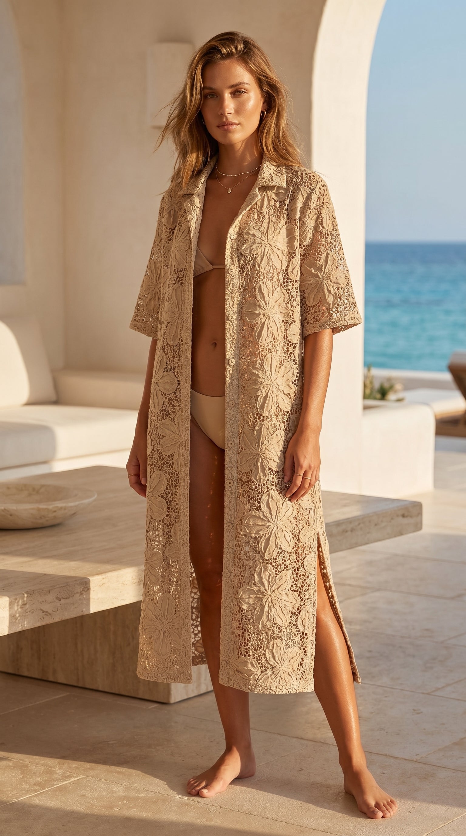 Sandy Floral Lace Cover-Up