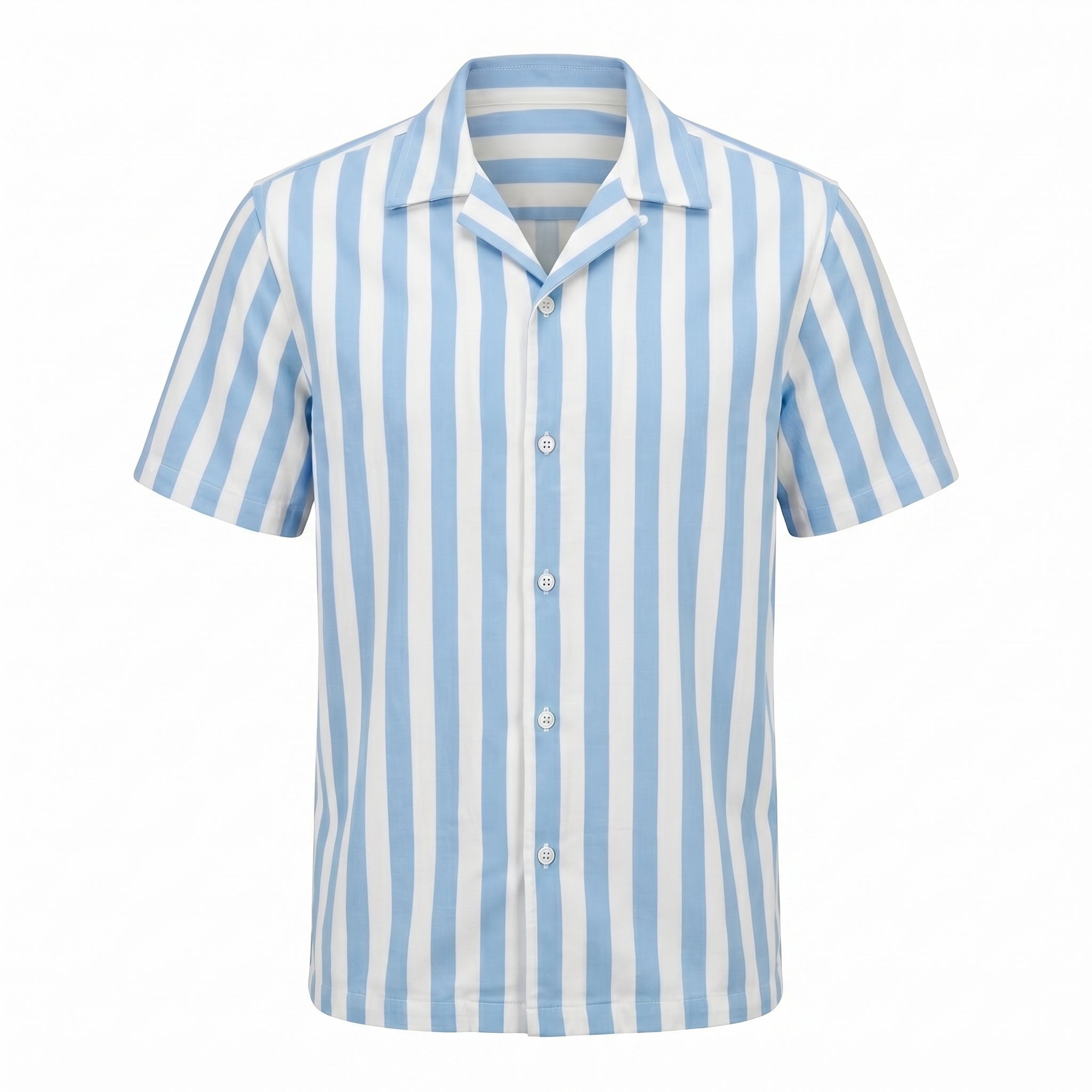 The Riviera Stripe Shirt — Sky Blue & White