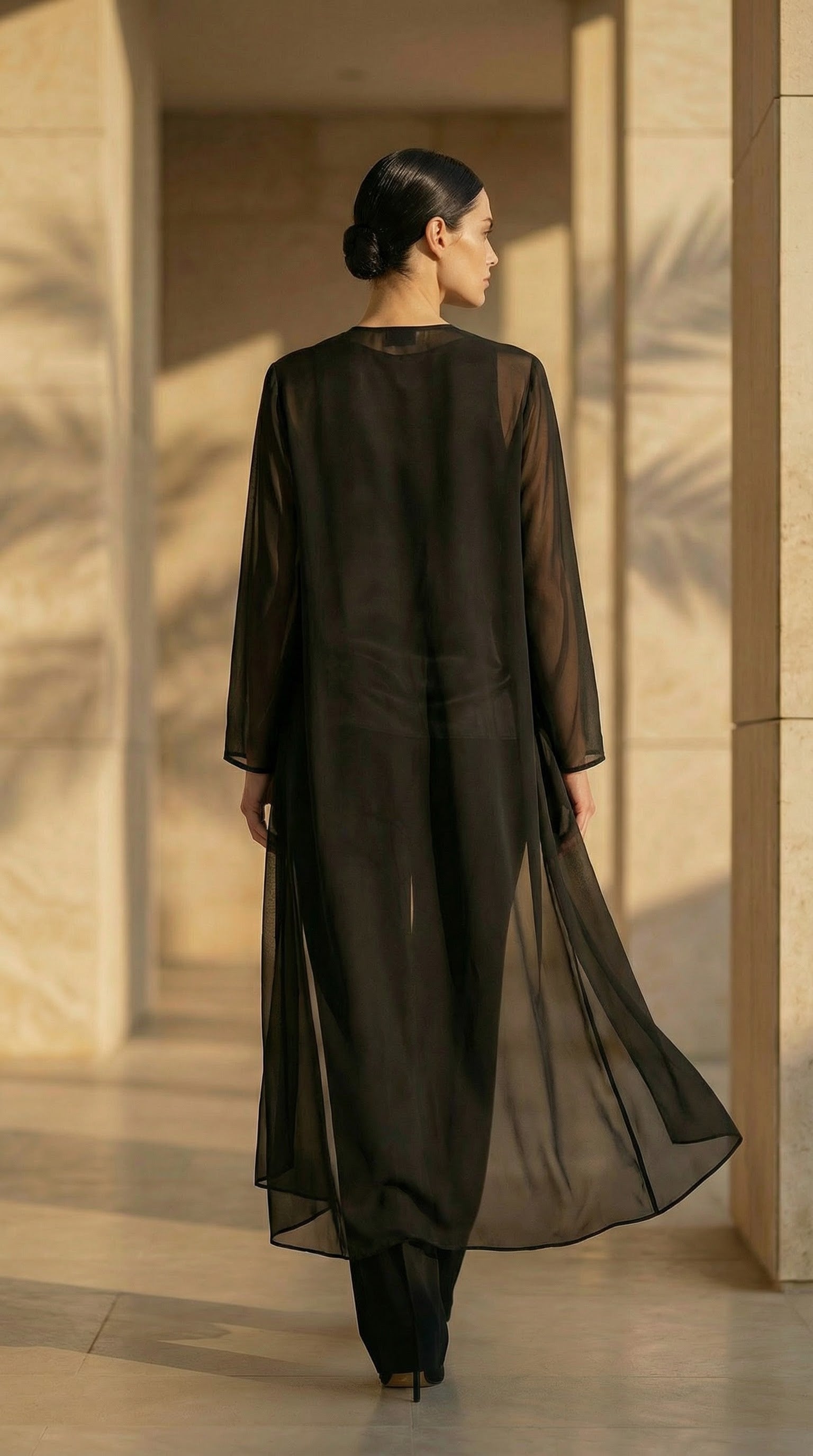 Chiffon Layered Drape – Black
