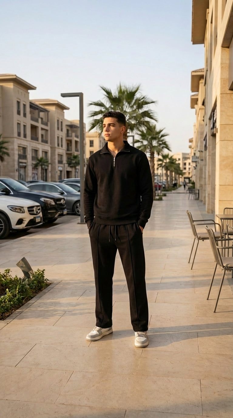 Black Quarter zip Sweat