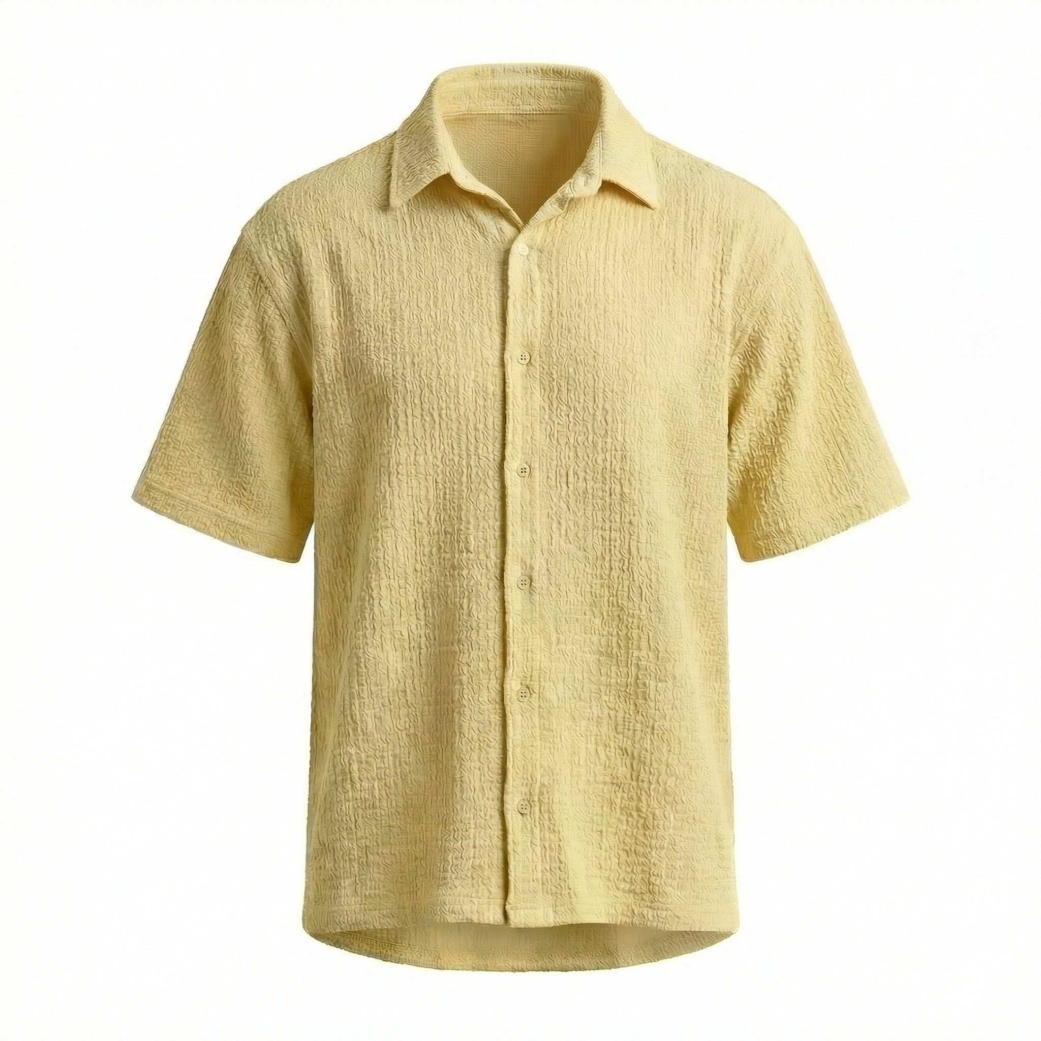 Yellow Textured Crepe Shirt