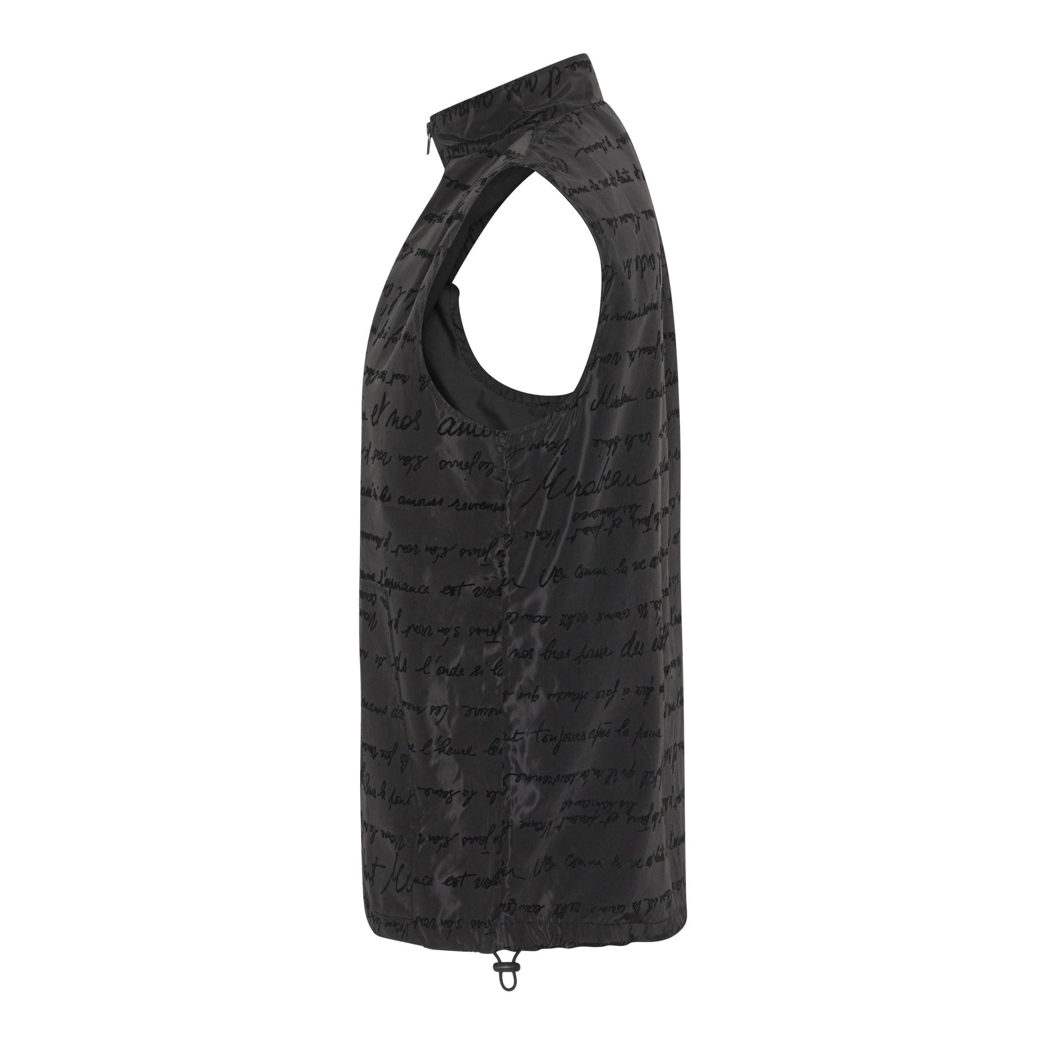 Waterproof sort vest med flock print