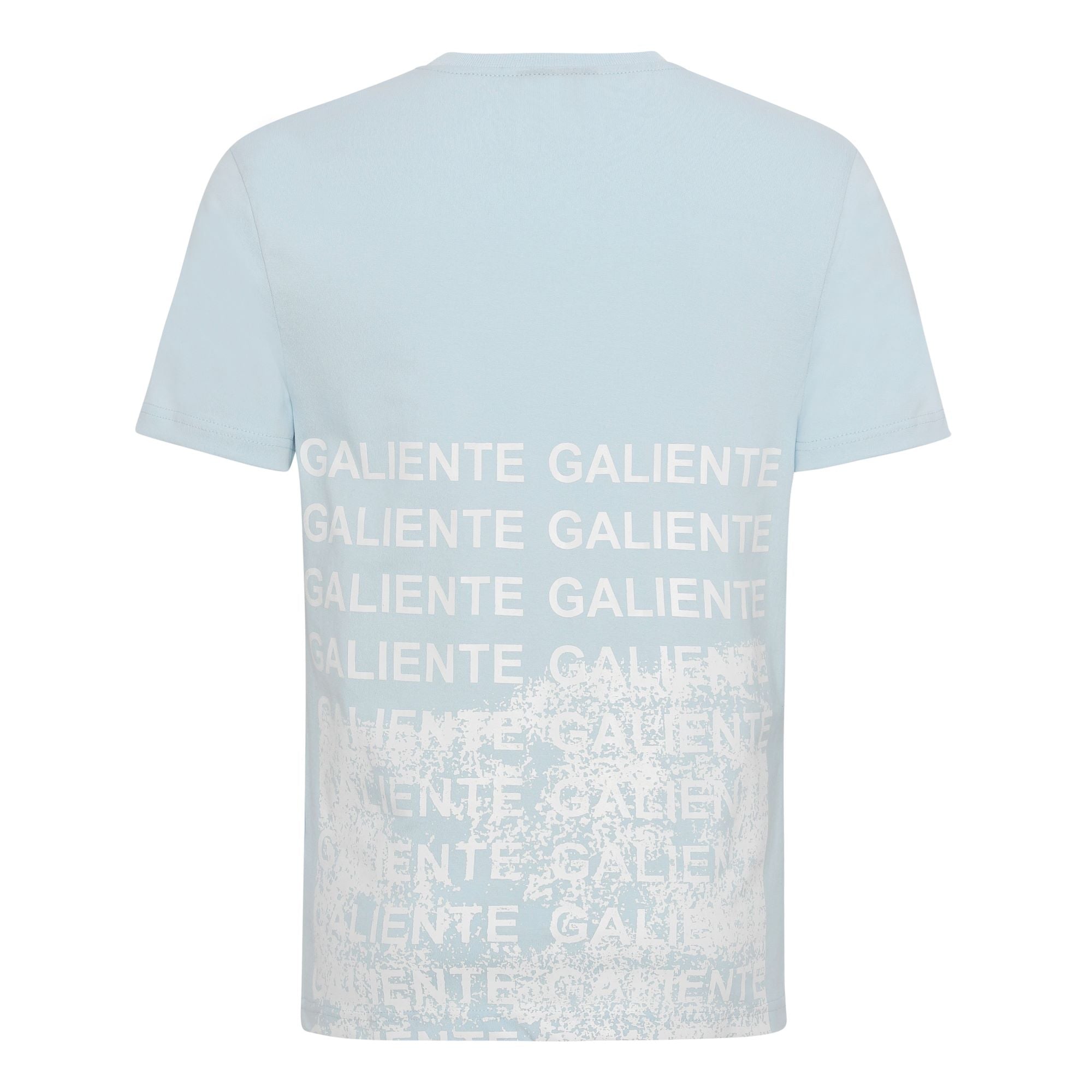 Light blue T-shirt with white print