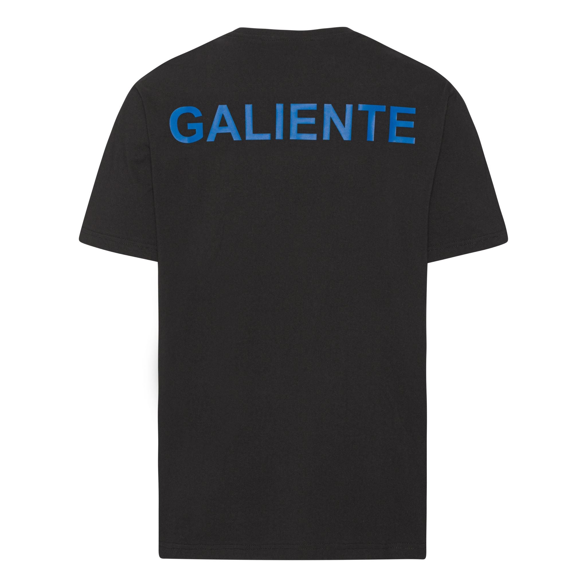 Oversize sort T-shirt med blåt logo print