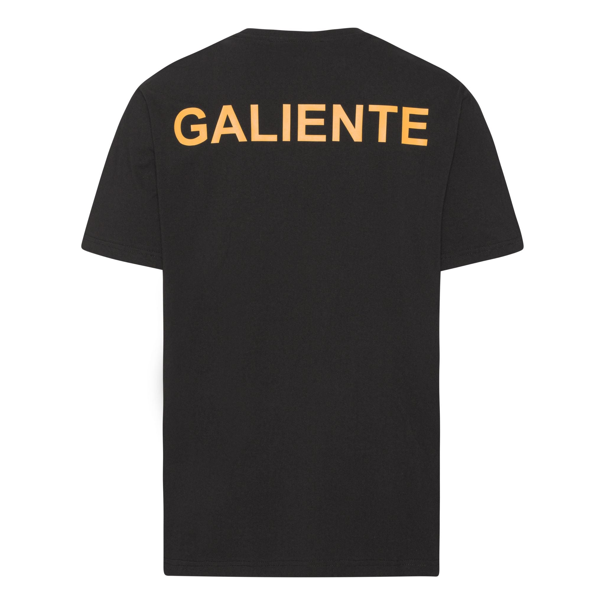 Oversize sort T-shirt med gult logo print