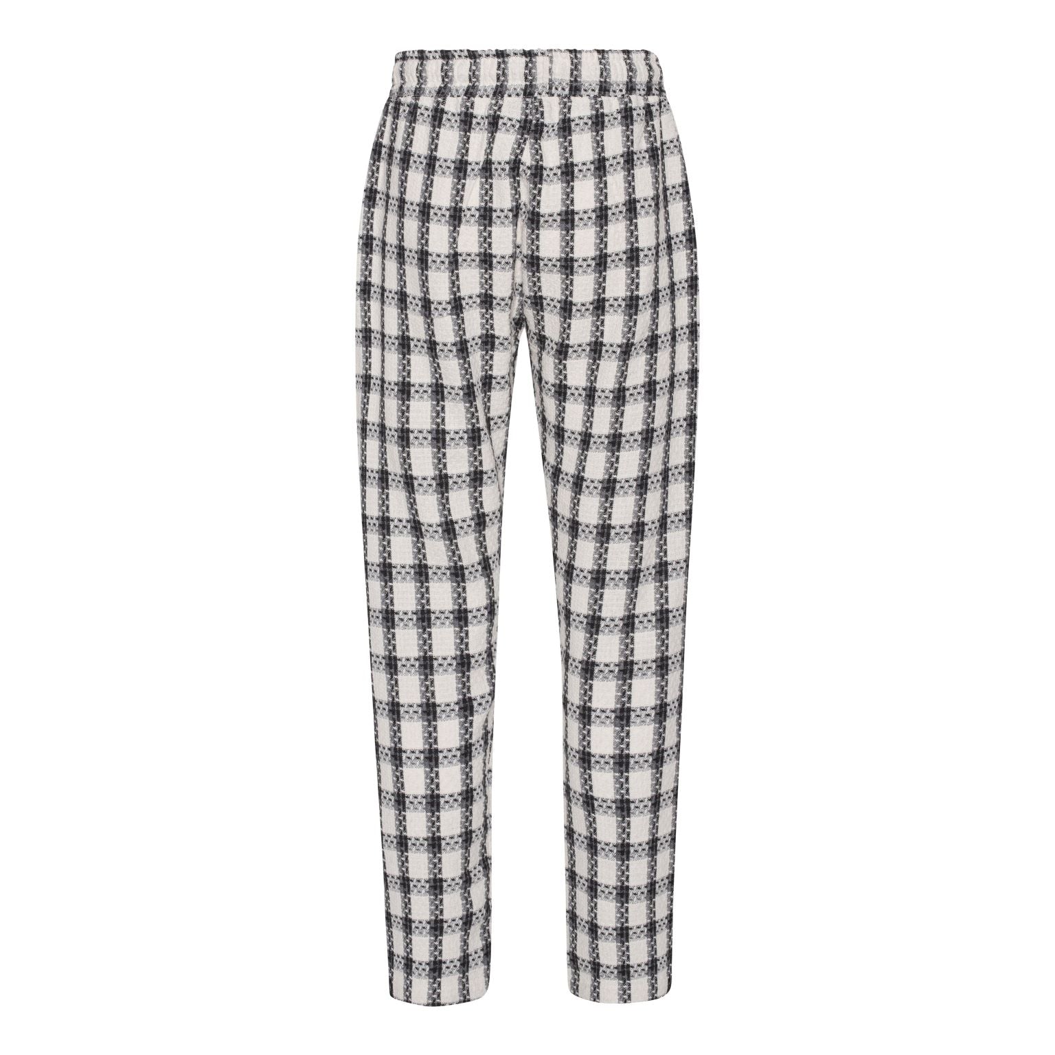 White checked trousers