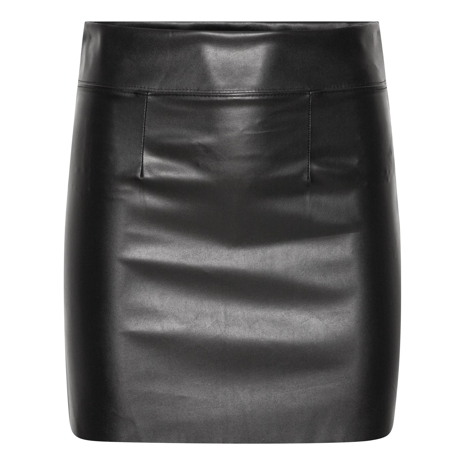 Black imitation leather skirt